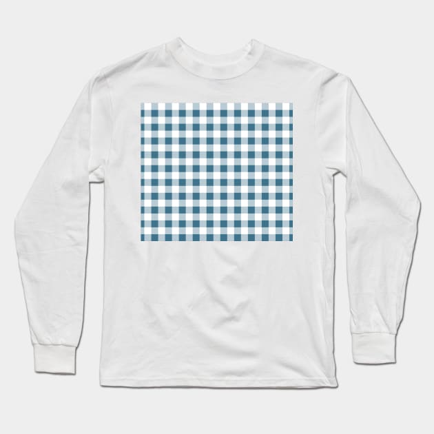 Northeastern farmer pattern blue Long Sleeve T-Shirt by Elysium Studio